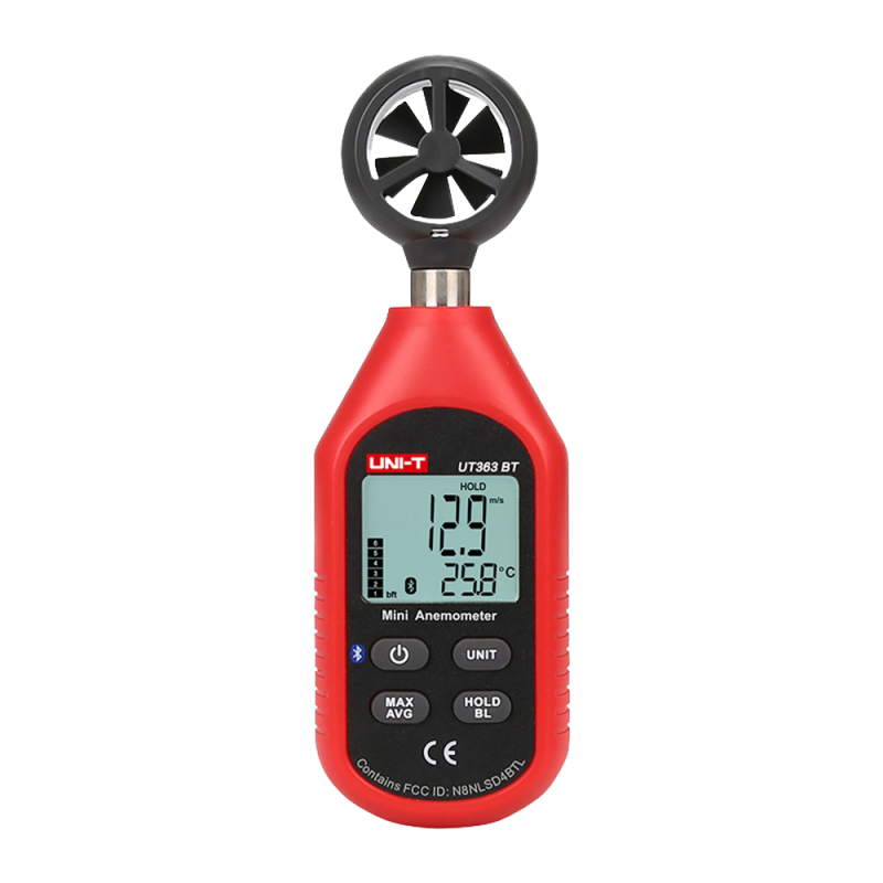 UT363-BT - Anemometro portatile - Sensore di velocità del vento ad alta precisione - Sensore di temperatura - Valori Massimi, Mi