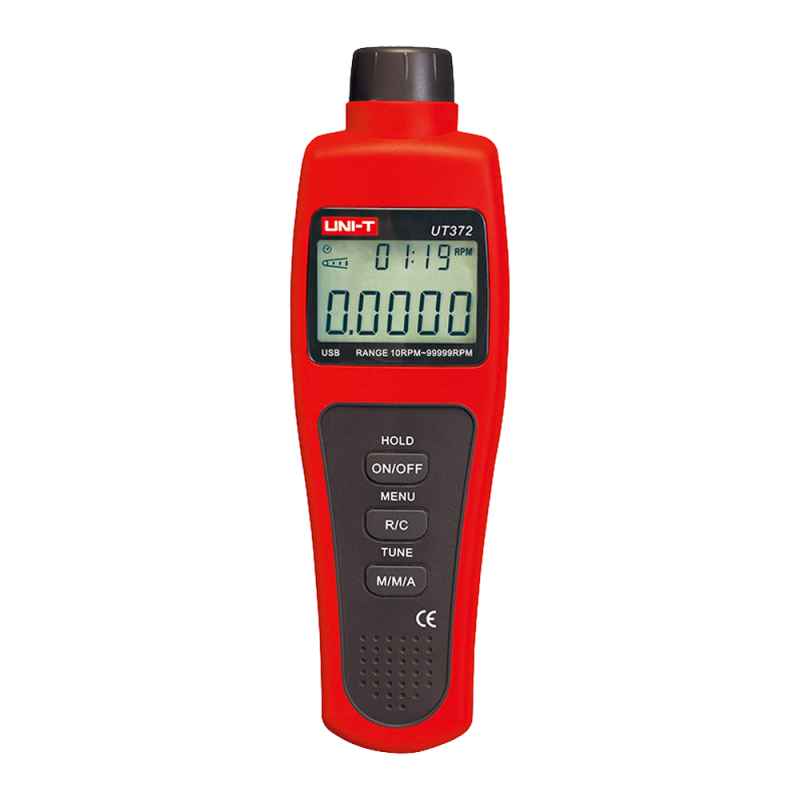 UT372 - Tachimetro digitale portatile - Fino a 99999 RPM - Display LCD retroilluminato da 100000 conteggi - Collegamento al PC t UT372 - Tachimetro digitale portatile - Fino a 99999 RPM - Display LCD retroilluminato da 100000 conteggi - Collegamento al PC t