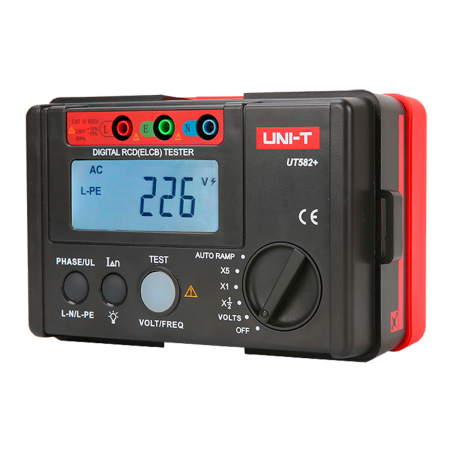UT582+ - Tester del tempo di scatto del differenziale - Display LCD fino a 1000 conteggi - Compatibile con circuiti monofase 195