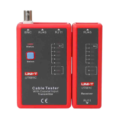 UT681C - Tester di cavi - Controllo dello stato dei cavi RJ45/RJ11/BNC - Test modalità veloce e modalità lenta - Spegnimento aut