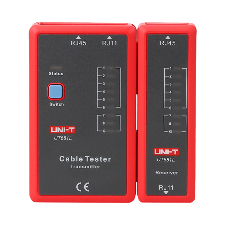 UT681L - Tester di cavi - Controllo dello stato dei cavi RJ45/RJ11 - Test modalità veloce e modalità lenta - Spegnimento automat