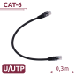 UTP6-H-03BK - Cavo UTP - Ethernet - Connettori RJ45 - Categoria 6 - 0,3 m - Colore nero UTP6-H-03BK - Cavo UTP - Ethernet - Connettori RJ45 - Categoria 6 - 0,3 m - Colore nero