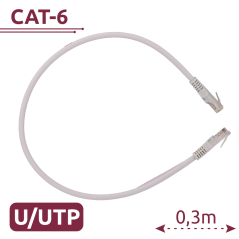 UTP6-H-03W - Cavo UTP - Ethernet - Connettori RJ45 - Categoria 6 - 0,3 m - Colore bianco