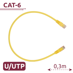 UTP6-H-03Y - Cavo UTP - Ethernet - Connettori RJ45 - Categoria 6 - 0,3 m - Colore Giallo