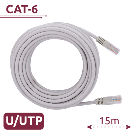 UTP6-H-15W - Cavo UTP - Ethernet - Connettori RJ45 - Categoria 6 - 15 m - Colore bianco