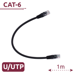 UTP6-H-1BK - Cavo UTP - Ethernet - Connettori RJ45 - Categoria 6 - 1 m - Colore nero