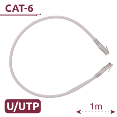UTP6-H-1W - Cavo UTP Safire - Ethernet - Connettori RJ45 - Categoria 6 - 1 m - Colore bianco