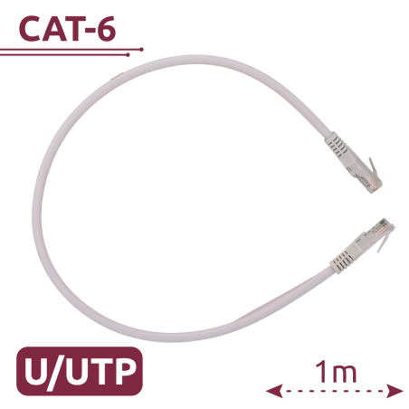 UTP6-H-1W - Cavo UTP Safire - Ethernet - Connettori RJ45 - Categoria 6 - 1 m - Colore bianco