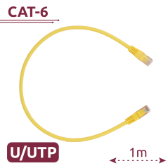 UTP6-H-1Y - Cavo UTP - Ethernet - Connettori RJ45 - Categoria 6 - 1 m - Colore Giallo