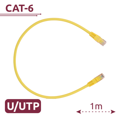 UTP6-H-1Y - Cavo UTP - Ethernet - Connettori RJ45 - Categoria 6 - 1 m - Colore Giallo