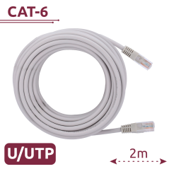 UTP6-H-2W - Cavo UTP - Ethernet - Connettori RJ45 - Categoria 6 - 2 m - Colore Bianco
