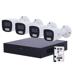 UV-NVRKIT108B-4 - Kit di videosorveglianza Uniarch - NVR a 8 canali IP | 1 TB HDD - 4 Telecamere bullet IP67 - Plug &amp Play |