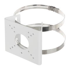 UV-TR-UP06-B-IN - Staffa da palo - Per telecamere bullet - Per esterni - Diametro 55~127 mm - Colore bianco - Passacavo