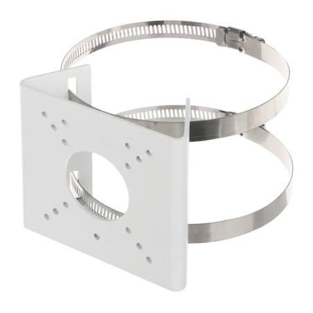 UV-TR-UP06-B-IN - Staffa da palo - Per telecamere bullet - Per esterni - Diametro 55~127 mm - Colore bianco - Passacavo
