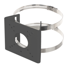 UV-TR-UP06-B-IN-BLACK - Staffa da palo - Per telecamere bullet - Per esterni - Diametro 55~127 mm - Passacavo - Colore nero