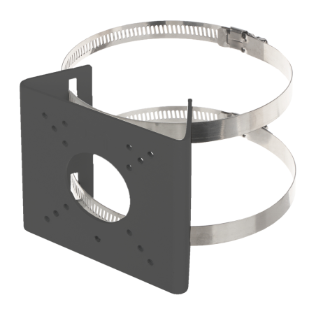 UV-TR-UP06-B-IN-BLACK - Staffa da palo - Per telecamere bullet - Per esterni - Diametro 55~127 mm - Passacavo - Colore nero