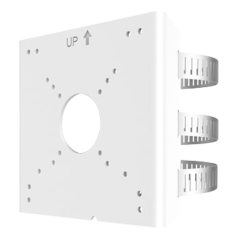 UV-TR-UP06-C-IN - Staffa da palo - Per telecamere bullet - Per esterni - Diametro 67~127 mm - Colore bianco - Passacavo