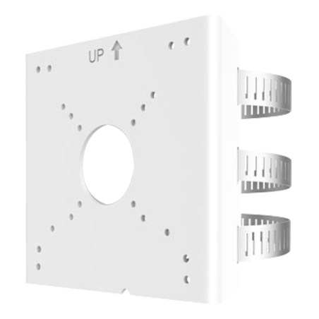 UV-TR-UP06-C-IN - Staffa da palo - Per telecamere bullet - Per esterni - Diametro 67~127 mm - Colore bianco - Passacavo