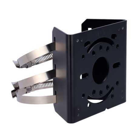 UV-TR-UP06-IN-BLACK - Staffa da palo - Per telecamere dome - Per esterni - Diametro 67~127 mm - Colore nero - Passacavo