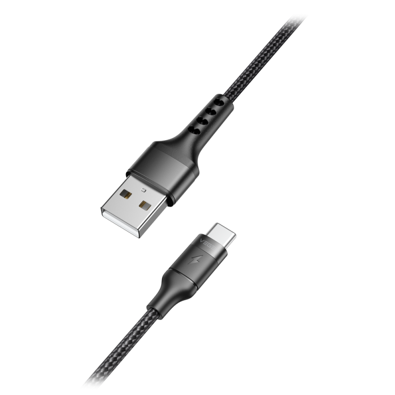 VG-AC03 - Veger - Cavo USB 2.0 per portatili - Da USB-A a USB-C - Guaina in metallo, Nylon intrecciato - Lunghezza 1.2m - Ricari