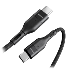 VG-CC01 - Veger - Cavo USB2.0 per portatili - Da USB-C a USB-C - Guaina in metallo, Nylon intrecciato - Lunghezza 1.2m - Ricaric