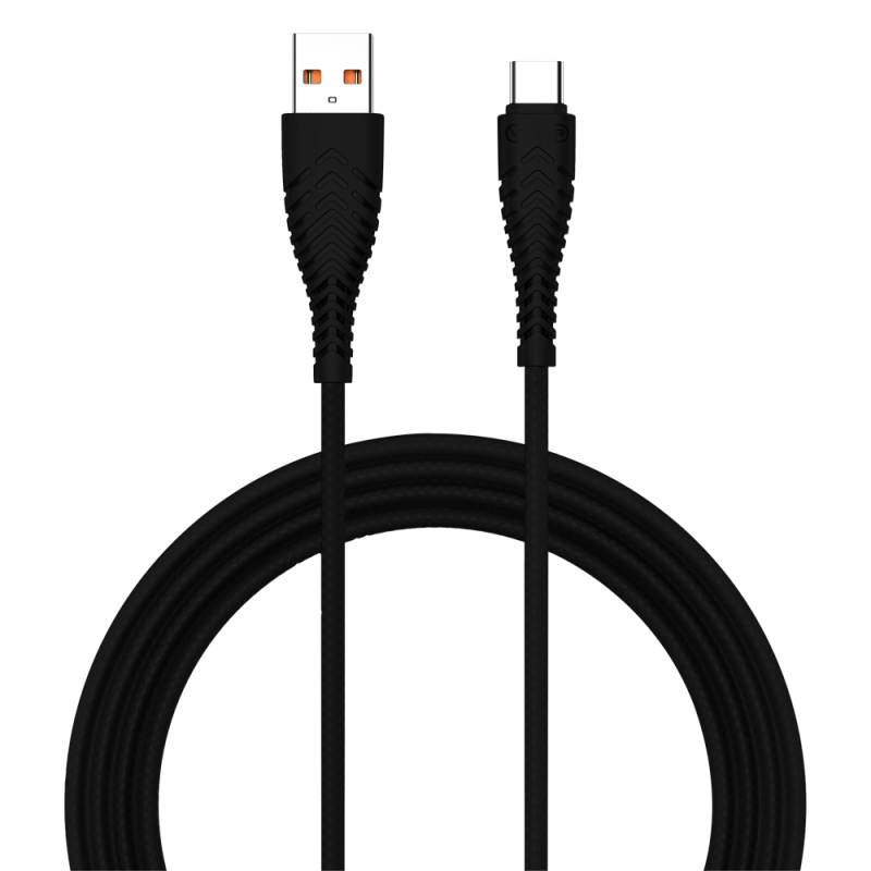 VG-V104 - Veger - Cavo USB2.0 - Da USB-A a USB-C - Guaina in plastica, Nylon intrecciato - Lunghezza 1.2m - Colore nero VG-V104 - Veger - Cavo USB2.0 - Da USB-A a USB-C - Guaina in plastica, Nylon intrecciato - Lunghezza 1.2m - Colore nero