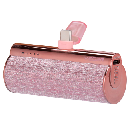 VG-W0573-R - VEGER Mini Power bank con LED di ricarica - Capacità 5000mAh - Ingresso Porta USB-C - Uscita Porta USB-C, Connettor