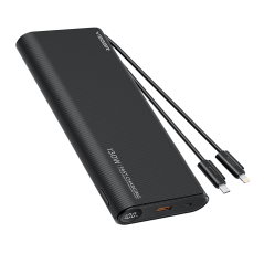 VG-W2503-T130 - VEGER Power bank con display LCD - Capacità 25000mAh - Ingressi USB-C e Cavi integrati - Uscite USB-C, USB-A e C