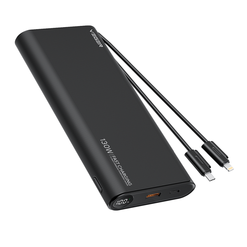 VG-W2503-T130 - VEGER Power bank con display LCD - Capacità 25000mAh - Ingressi USB-C e Cavi integrati - Uscite USB-C, USB-A e C VG-W2503-T130 - VEGER Power bank con display LCD - Capacità 25000mAh - Ingressi USB-C e Cavi integrati - Uscite USB-C, USB-A e C