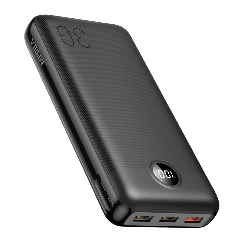 VG-W3008PD-L30 - VEGER Power bank con display LCD - Capacità 30000mAh - Ingressi USB-C, Micro USB - Uscite USB-C, 3x USB-A - Car VG-W3008PD-L30 - VEGER Power bank con display LCD - Capacità 30000mAh - Ingressi USB-C, Micro USB - Uscite USB-C, 3x USB-A - Car