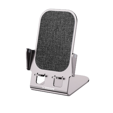 VG-Y53 - Caricabatterie wireless VEGER - Potenza 15W - Ingresso USB-C - Ricarica veloce - Uscita wireless - Colore Argento