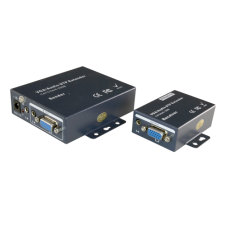 VGA-EXT - Estensore attivo VGA - Trasmettitore e ricevitore - Distanza 100 m - Su cavo UTP Cat 5/5e/6 - Fino a 1920x1440 - Alime