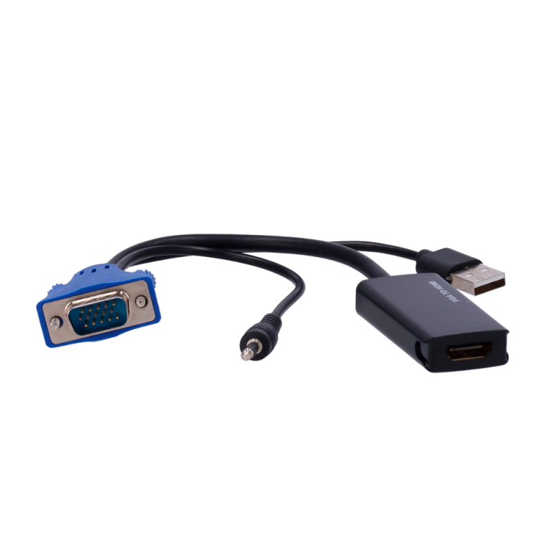 VGA-HDMI - Adattatore da VGA+Audio a HDMI - Converte un'uscita VGA+Audio in HDMI - Risoluzione 1080p/720p - Ingresso VGA+Audio -