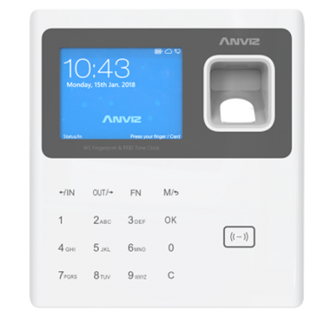 W1-PRO - Controllo presenze - Impronte digitali, scheda EM e PIN - 3.000 utenti | 100.000 registri - TCP/IP, WiFi e USB - 2.8" T