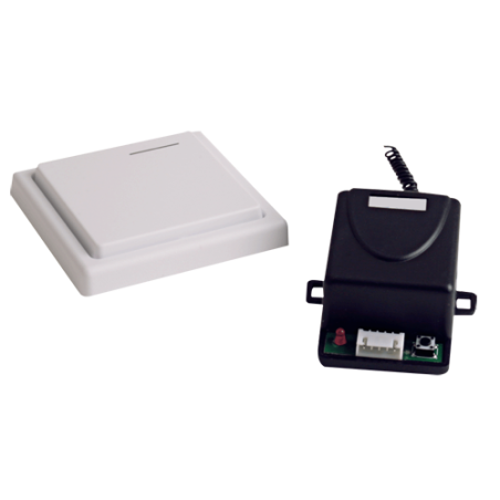 WBK-400RC - Relè wireless con pulsante - Per qualsiasi porta - Funzionamento NO/NC/COM - Frequenza 433.92 MHz - Fino a 50 metri