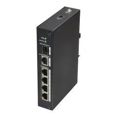 XS-SW06-DIN - X-Security - Switch da tavolo - 4 porte RJ45 + 1 Gigabit Combo Port - Velocità 10/100 Mbps - Plug &amp Play - Tecn