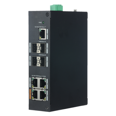XS-SW0904HIPOE-GF-96 - Switch PoE - 4 Porte PoE+ RJ45 + 1 Porta RJ-45 [%VAR%] - 4 Porte SFP Gigabit - Velocità 10/100/1000 Mbps 