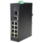 XS-SW1008POE-96-DIN - Switch PoE X-Security - 8 porte PoE + 1 Uplink RJ45 - Velocità 10/100 Mbps - Potenza 30 W per porta - Pote