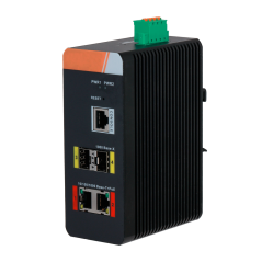 XS-SWI0402HIPOE-MGF-120-DIN - Switch PoE X-Security su Guida DIN - 2 porte PoE RJ45 + 2 SFP - Velocità 10/100/1000 Mbps - 90W po