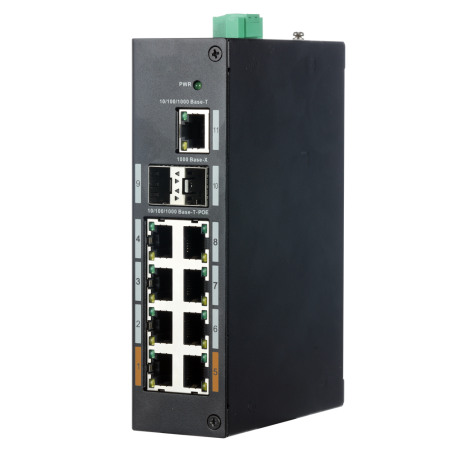 XS-SWI1108HIPOE-G120DIN - Switch Industrial X-Security - 8 porte RJ45 + 2 porte SFP + 1 porta RJ45 - Velocità 10/100/1000 Mbps -