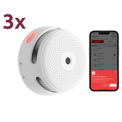 XS01-M-3PACK - Pack di 3 mini rilevatori di fumo standalone X-Sense - Connessione all'HUB SBS50 per la comunicazione tramite APP