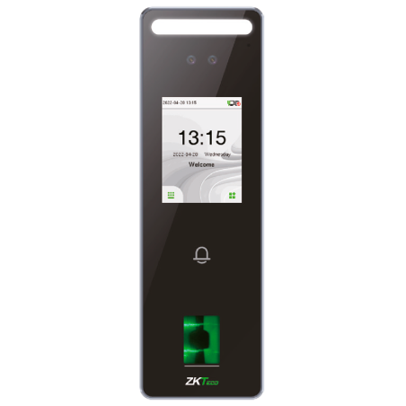ZK-SPEEDFACE-V3L-FP-2-W - Controllo accessi e presenza IP65 - Riconoscimento Facciale, impronte digitali, scheda MF e PIN - 3.00
