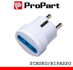 Adattatore bipasso spina schuko polybag