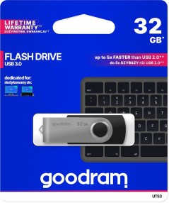 GoodRAM Pendrive 32GB UTS3 BLACK USB 3.0 - retail blister - UTS3-0320K0R11
