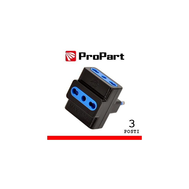 Adattatore triplo 3pos bipasso spina16A nero Adattatore triplo 3pos bipasso spina16A nero