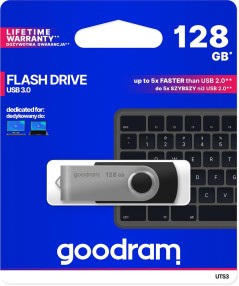 GoodRAM Pendrive 128GB UTS3 BLACK USB 3.0 - retail blister - UTS3-1280K0R11