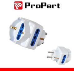 Adattatore triplo 3pos bipasso/schuko spina Schuko