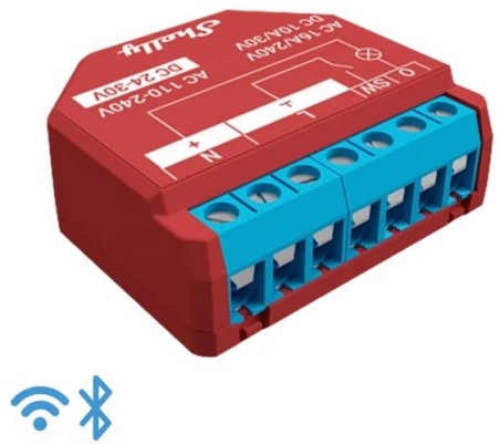 Shelly Plus 1PM - Smart Relay 16A  AC/DC WiFi/BT + PM