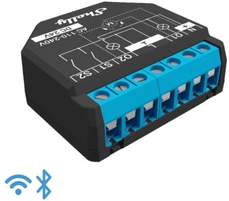 Shelly Plus 2PM - Smart Relay Tapparelle 16A AC/DC WiFi + PM