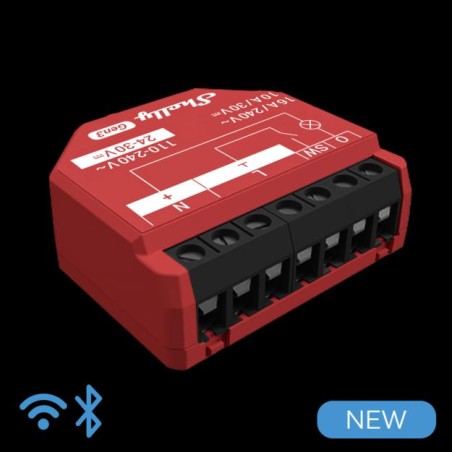 Shelly 1PM Gen3 - Smart Relay 16A  AC/DC WiFi/BT PM